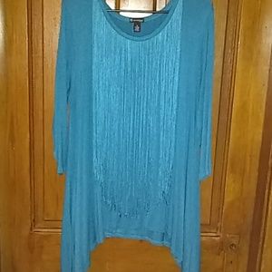 Women's fringed tunic top
